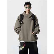 8XL-M美式重磅连帽卫衣大码结构设计拼接上衣秋季外套WY9106特P50，女装短外套，电商B238