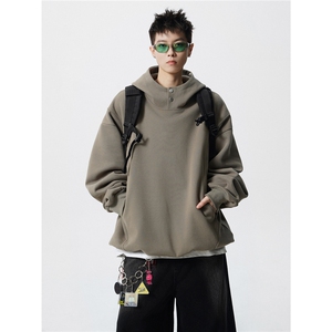 8XL-M美式重磅连帽卫衣大码结构设计拼接上衣秋季外套WY9106特P50图片