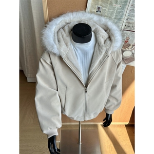1【重磅1800g】大理石座山雕外套大毛领座山雕棉服514-919-P95图片