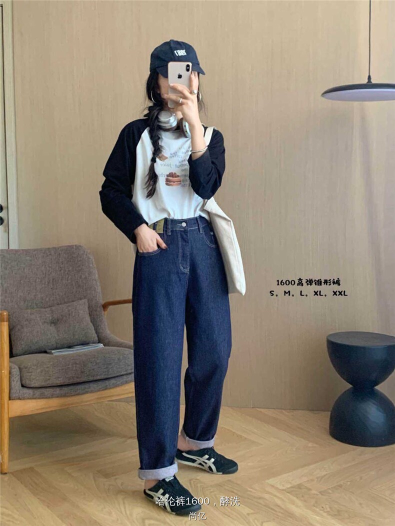 哈伦裤百搭时尚女中腰常规,女装休闲裤,洛丽兰可