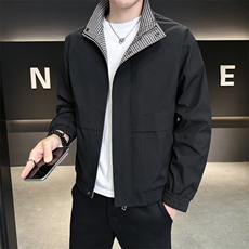 夹克男立领撞色帅气百搭外套潮流上衣服A329-JK7782-P95，男装夹克，电商A329