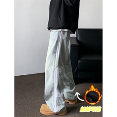 三条杆牛仔裤男士冬新款vibe宽松休闲潮牌长裤RK2391-P43，男装牛仔裤，星座412-3