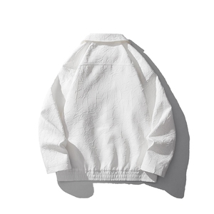 白底大码M-5XL夹克男情侣百搭外套男100%聚酯纤维JK8742P75控108图片