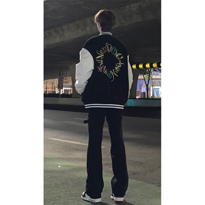 美式交叉绑带伐木裤微喇牛仔裤KZ05-P55图片