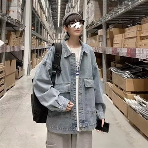 美式牛仔外套男士新款工装夹克春秋ins潮运动痞帅上衣W922-p55图片