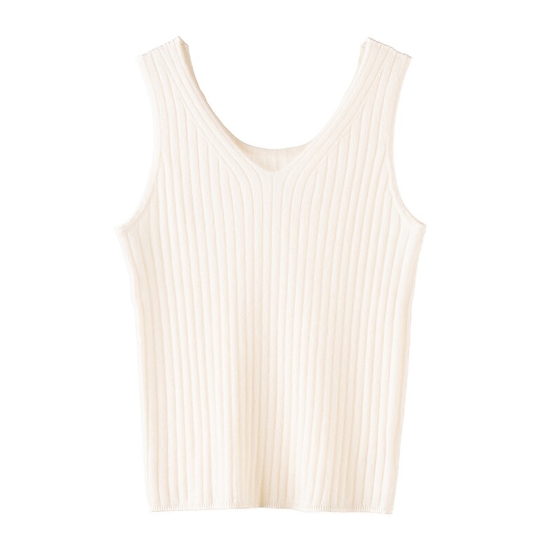 2025秋冬新款羊绒衫女100纯山羊V领纯色高级慵懒居家针织吊带背心，女装背心吊带，濮尚羊绒