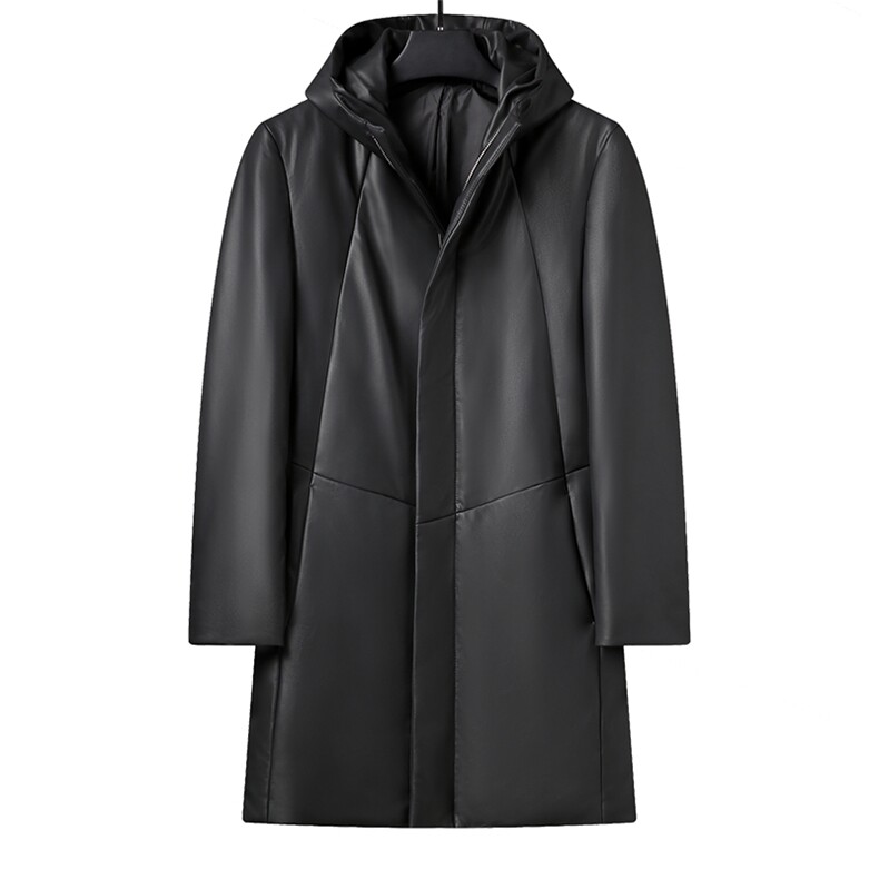 冬装绵羊皮皮羽绒服连帽厚款中年休闲男装白鸭绒外套HPN6803-P630，男装羽绒服，电商B212（原钱塘6029）