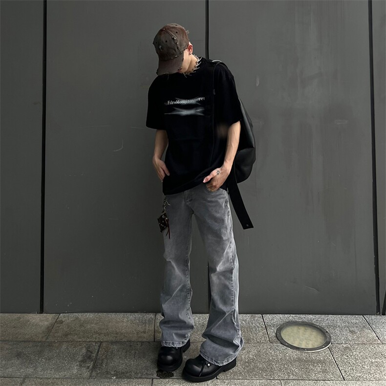 秋季新款外景美式宽松直筒牛仔裤男xz914-4-789特P45,男装牛仔裤,星座914-4