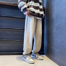 冬季新款加绒加厚男女束脚运动裤潮XZ102A-2-K2218-P55，女装休闲裤，星座211-1