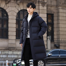 90%白鸭绒羽绒服长款过膝连帽压胶加厚保暖外套H810-P260368，男装羽绒服，星座1210A