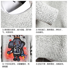M19221-P45加绒款-P65加厚加绒毛衣男大码毛线衣男针织衫网格，男装针织衫/毛衣，电商A040A