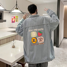 牛仔夹克男大码牛仔外套男茄克NJ77322-P60加绒款-P75，男装夹克，电商A040