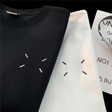 主推马吉拉刺绣情侣短袖T恤重磅基础百搭半袖上衣H951P28控38，男装T恤，电商A341