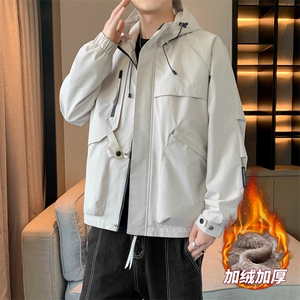 加绒加厚夹克外套男冲锋衣男士休闲工装轻户外JK136-P88 加绒P98图片