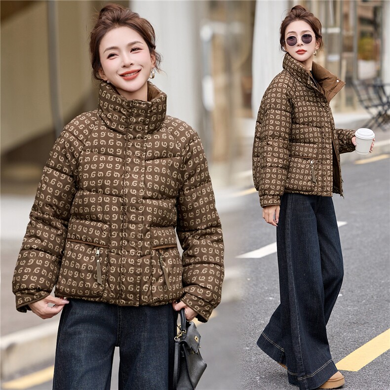 现货！小个子2025年冬季时尚潮流字母数字加厚洋气减龄棉衣棉服,女装棉衣/棉服,木橙西子