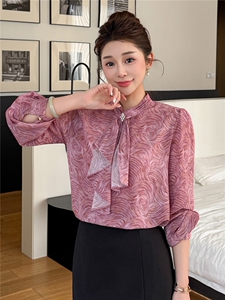 BAO现货2026春季新款时尚气质优雅立领减龄显瘦长袖百搭衬衣图片