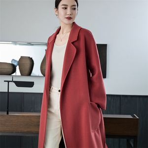 时尚百搭女士双面呢大衣羊毛显瘦修身气质优雅保暖舒适图片