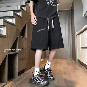 工装短裤男港风潮流口袋拉链痞帅2026夏季新款ins五分裤K3940-P32图片