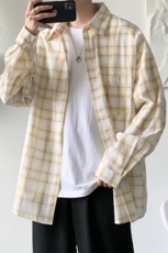 衬衫男2025秋季潮牌简约情侣小格子外套休闲潮流男装衬衣CS703P45，男装衬衫，电商B413-1