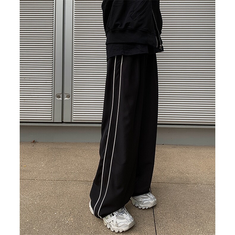 8XL-M特大码春夏季反光条设计美式高街休闲运动裤阔腿裤男K949P55,男装休闲裤,电商D206-1