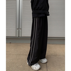 8XL-M特大码春夏季反光条设计美式高街休闲运动裤阔腿裤男K949P55，男装休闲裤，电商D206-1