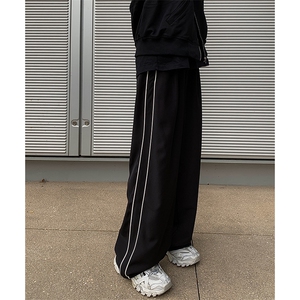 8XL-M特大码春夏季反光条设计美式高街休闲运动裤阔腿裤男K949P55图片