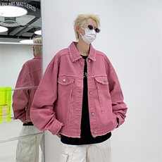 美式毛边牛仔外套男春秋季短款复古ins潮磨破夹克1321-P68，男装工装外套，星座910-5
