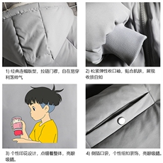 MY16200-P100加厚加绒连帽衣男大码服男面包服男网格挂拍，男装棉衣，电商A040A
