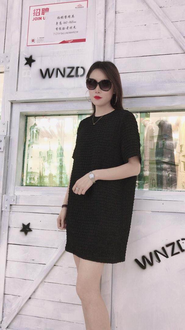 夏季新款连衣裙，女装连衣裙，蓝帕