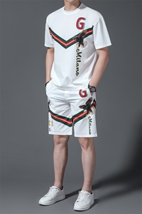 2023夏季新款运动套装男夏季商务休闲运动服男短袖薄款夏装两件套图片