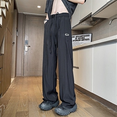 供视频山本裤男夏季薄款阔腿冰丝裤刺绣速干休闲裤A460特P35控58，男装休闲裤，电商A309