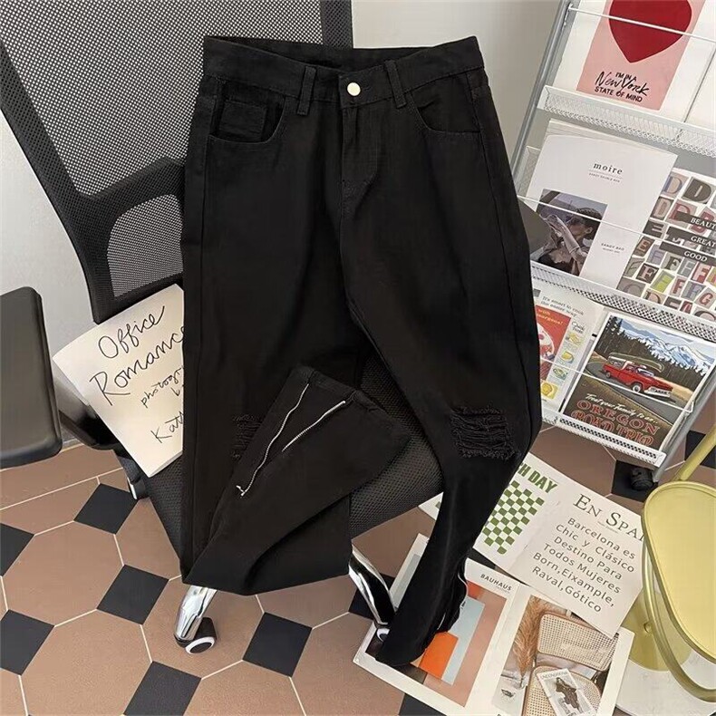 夏季新品男士牛仔裤韩版时尚显瘦裤脚拉链休闲牛仔裤RK2944-P43,男装牛仔裤,星座412-3