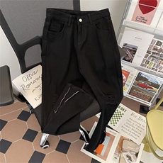夏季新品男士牛仔裤韩版时尚显瘦裤脚拉链休闲牛仔裤RK2944-P43，男装牛仔裤，星座412-3