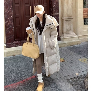 过膝长款超大被子棉服学生外套2025冬装新款女连帽加厚图片