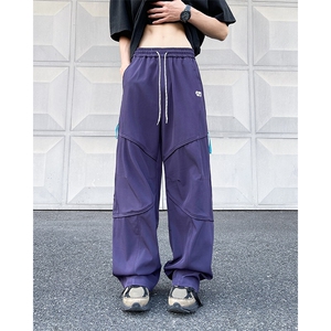 美式复古伞兵工装裤男春夏潮宽松休闲户外运动直筒冲锋裤KZ17-P55图片