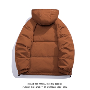 白鸭绒白底冬季潮流字母印花连帽羽绒服外套YR175P195控258图片