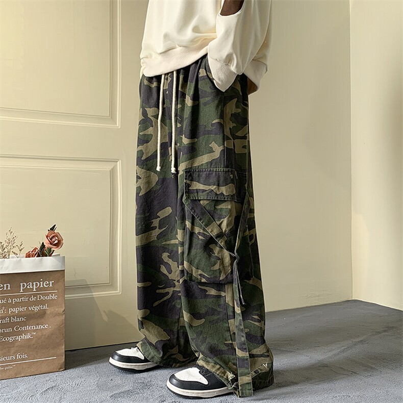 2025年春款复古hiphop嘻哈迷彩工装裤男潮牌休闲束脚裤K23936-P70,男装休闲裤,电商A001-1