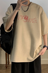 麂皮绒短袖t恤男大码半袖男 JD82442-P25图片