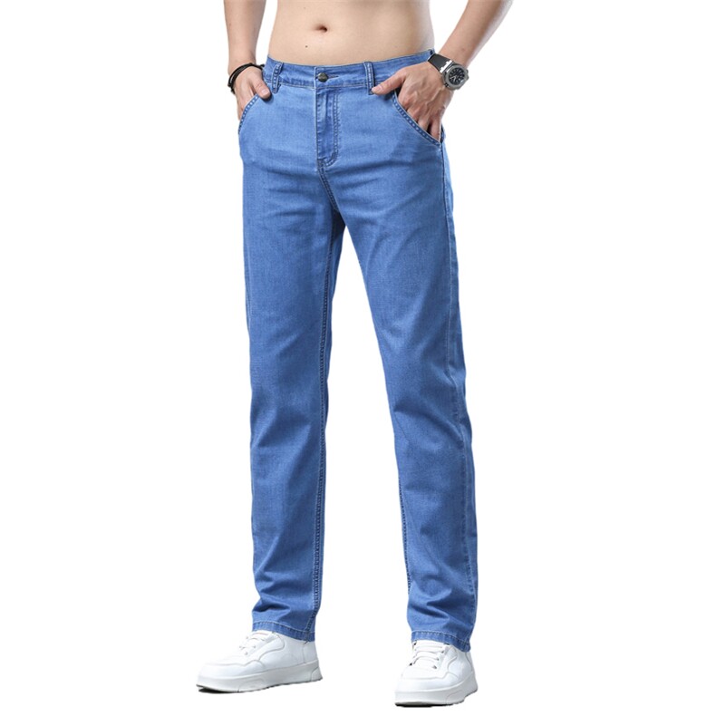 夏季薄款冰丝牛仔裤时尚休闲中青年男士长裤牛仔裤P43,男装牛仔裤,星座205-2
