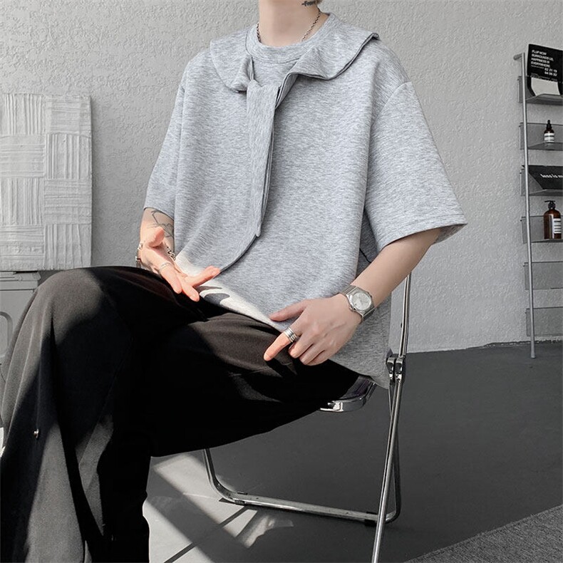 T10122-特批35控68高品质宽松设计感夏季百搭痞帅大码T恤短袖,男装T恤,电商A059
