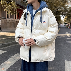 冬季假两件衣男ins潮流加厚面包服外套韩版情侣服W2008-P85，男装棉衣，星座512-4