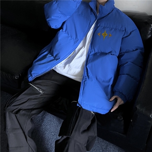 INS潮流百搭印花加厚保暖多色立领棉服外套MY23415特批70控118图片