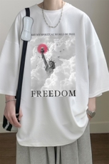 春夏季七分袖t恤男大码五分袖男短袖中袖Q11326-P30，男装T恤，电商A040