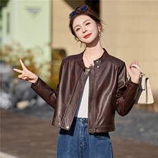 2026春装新款时尚潮流皮衣小外套机车服女装，女装皮衣，1C078