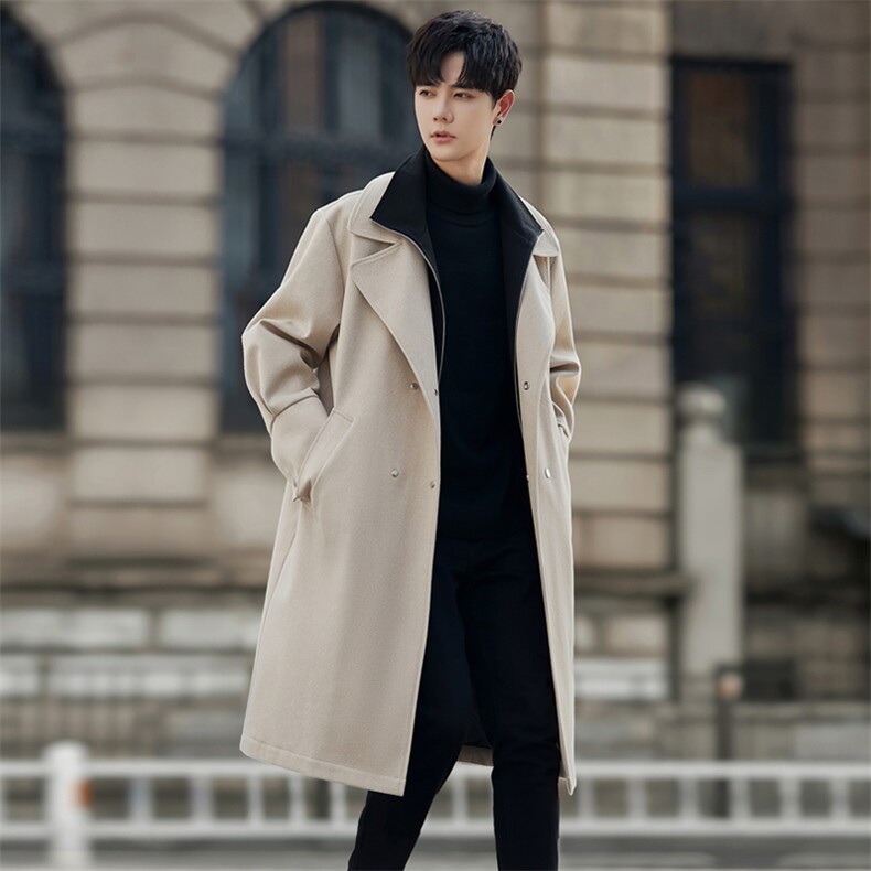 大货假两件精品-毛呢男大衣男风衣男中长款大码F760-P135外景D，男装风衣，星座401