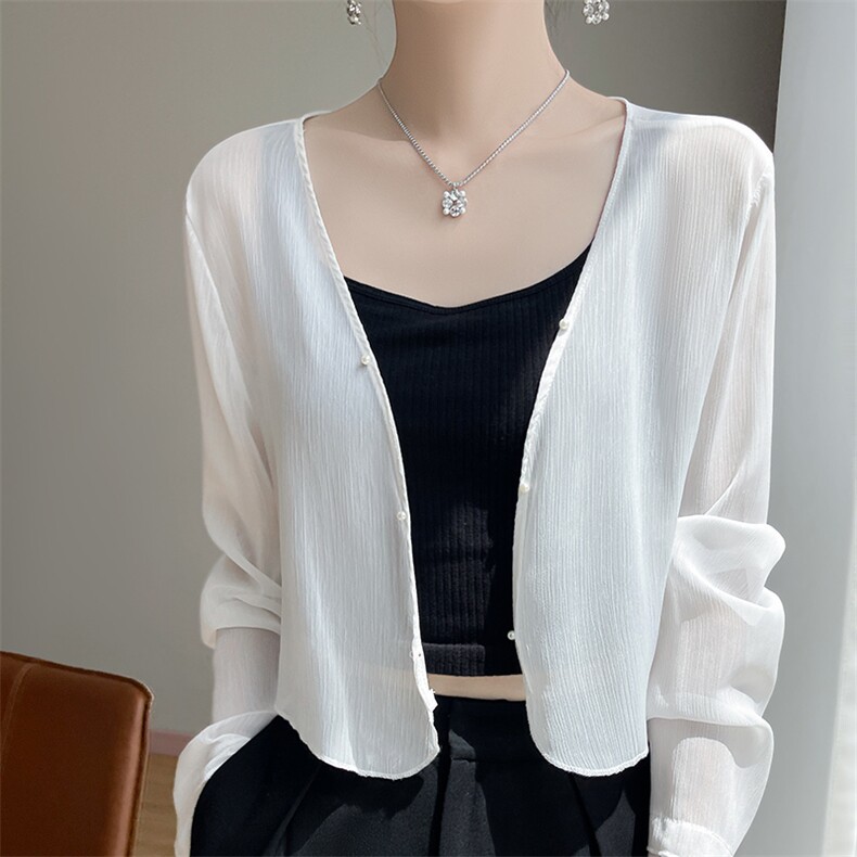 2025夏季新款仙女绉防晒衫，女装防晒衣，圣丽羊绒