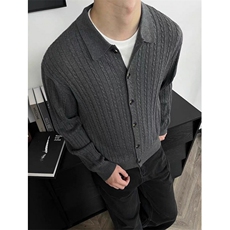 针织外套男开衫日系复古春秋季翻领休闲毛衣男士外搭M5118，男装针织衫/毛衣，星座1116A（原606A-3）