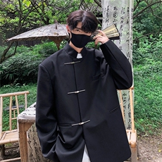 2025新中式金属搭扣设计西服男大码情侣西装外套XF77858P85控138，男装西服套装，星座227-7