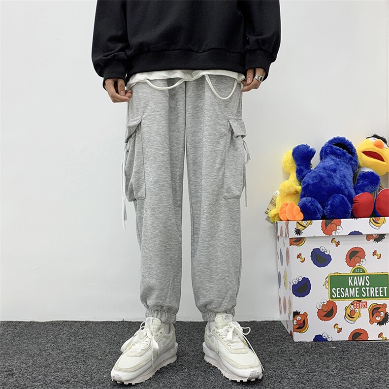 秋冬百搭宽松工装卫裤男韩版潮流束脚裤休闲潮牌裤子K058-P30,男装休闲裤,星座512-3