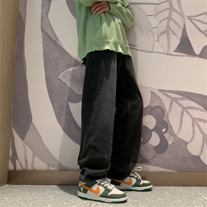 直筒牛仔裤美式复古阔腿裤高街宽松休闲长裤N05051-P40图片